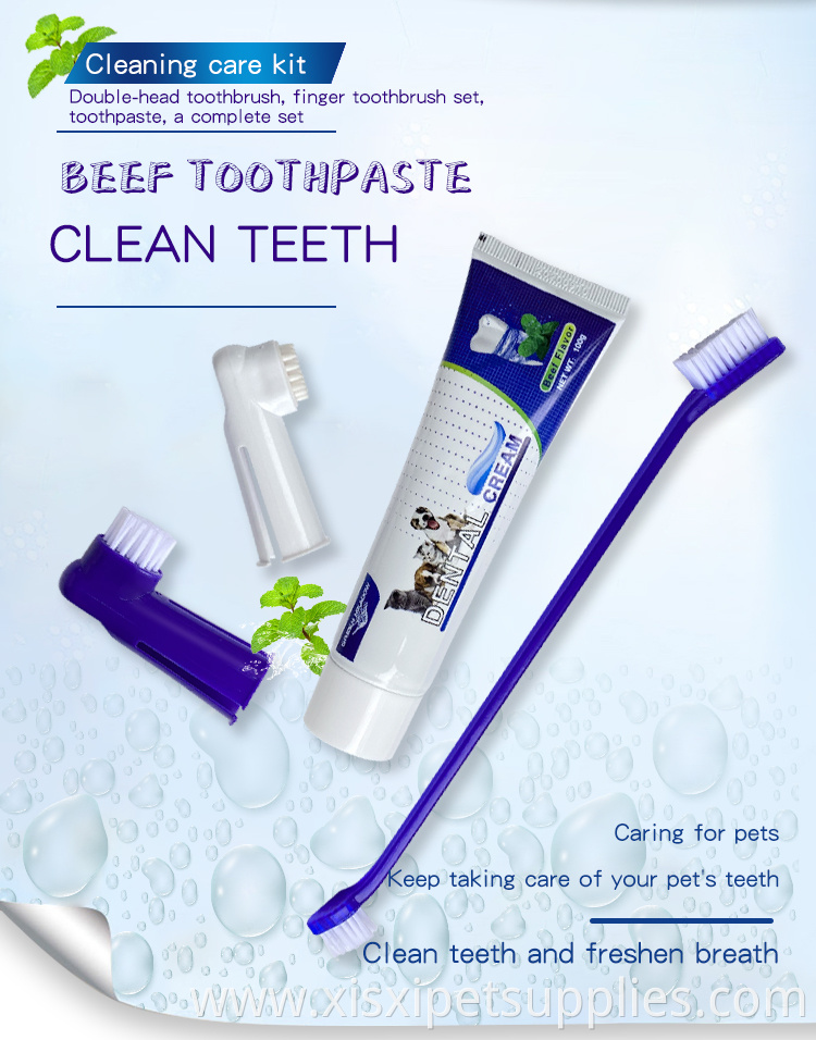 Factory Wholesale 4 In 1 Dog Dental Care Dog Finger Toothbrush Pet Cat Dog Toothbrush And Toothpaste Set